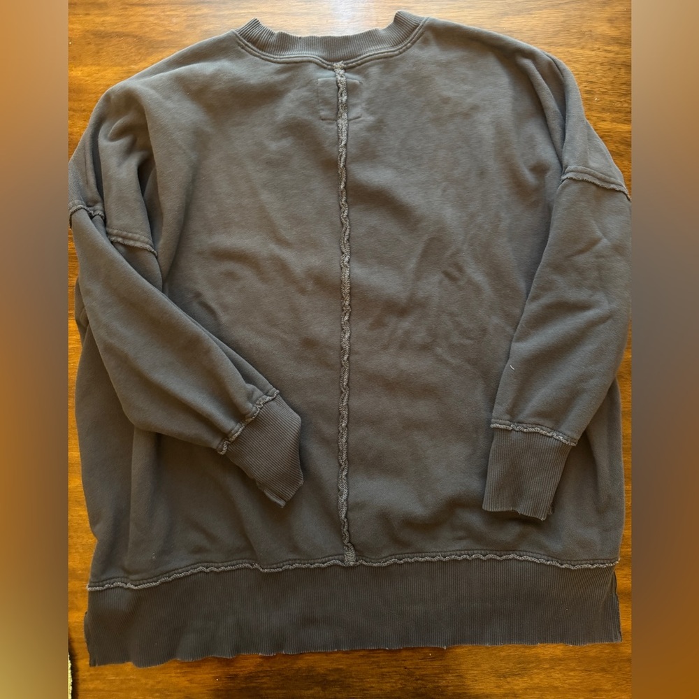 aerie and Bucket list boutique Crewneck & Henley Sweater sweatshirt bundle Lot - Picture 5 of 10
